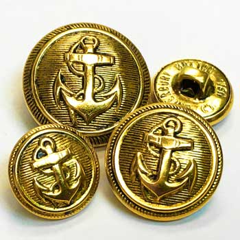 Gold Anchor Embossed Suit Buttons