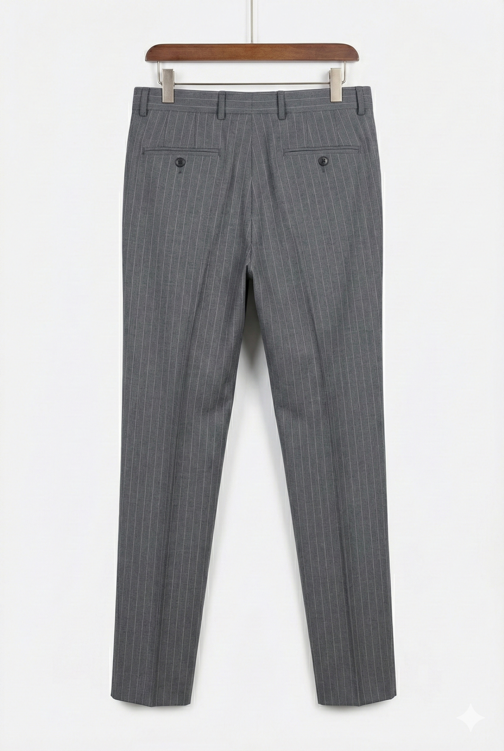 The Sterling Pinstripe: Super 150s Grey Double-Breasted Suit