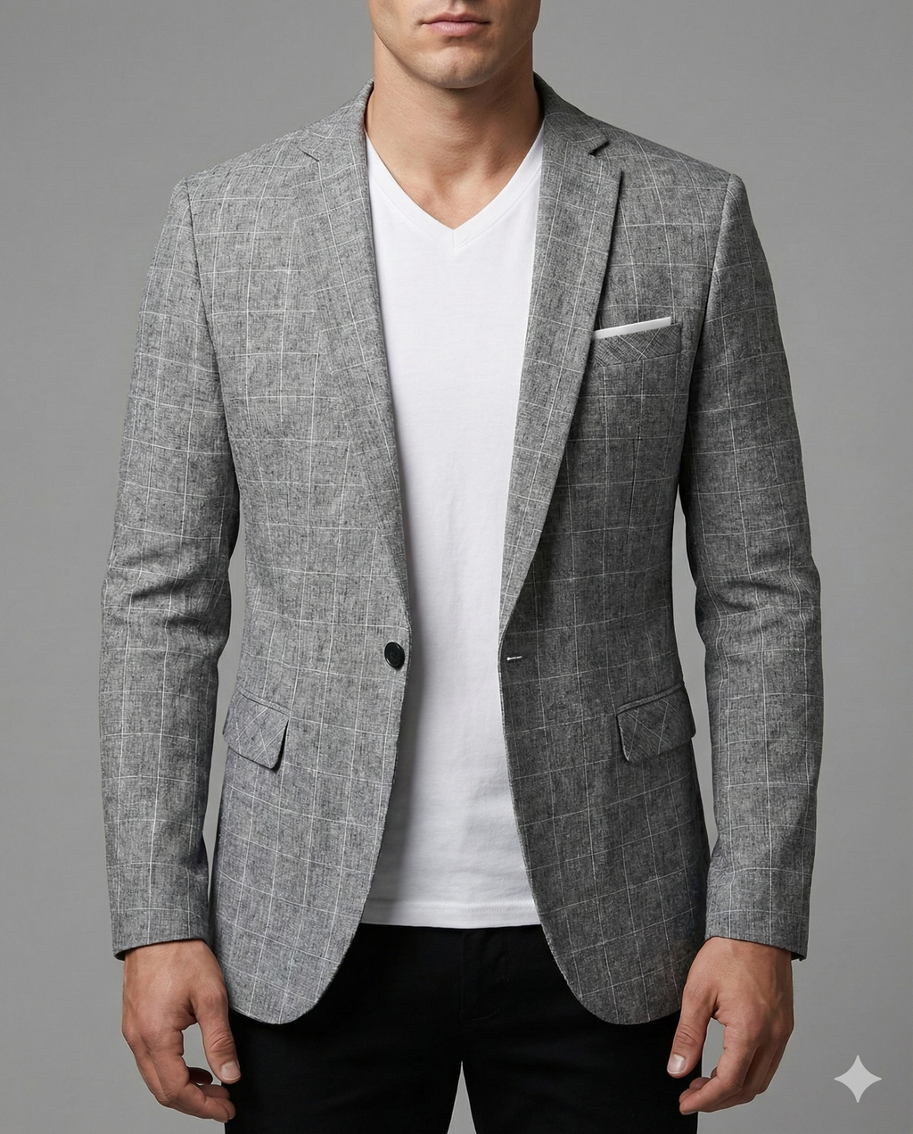 The Sterling Silk-Blend Windowpane Blazer