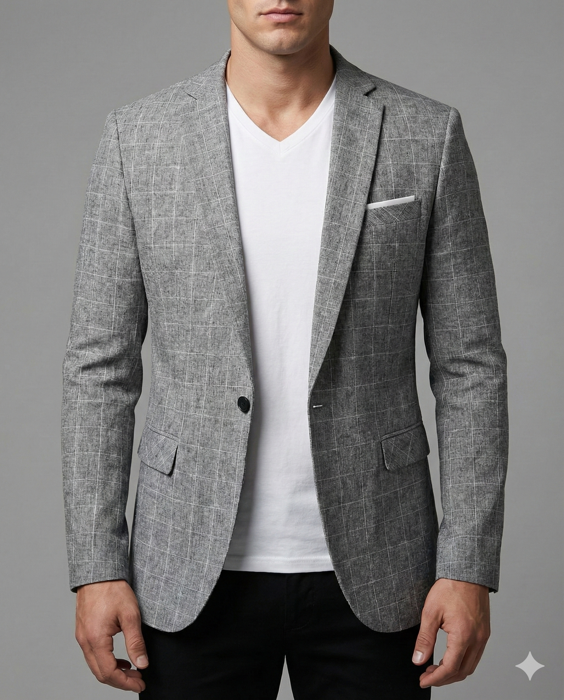 The Sterling Silk-Blend Windowpane Blazer