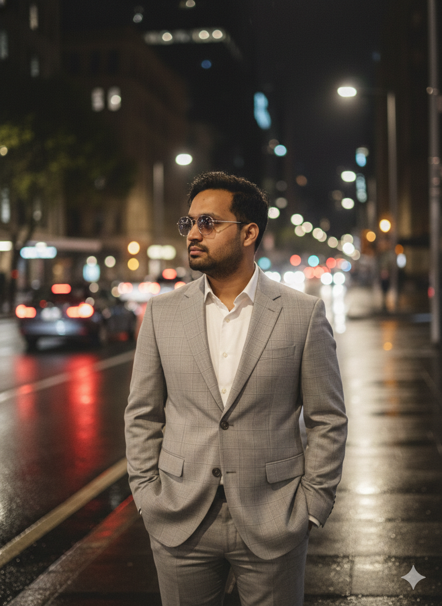 Classic Light Grey Checkered Luxury Suit